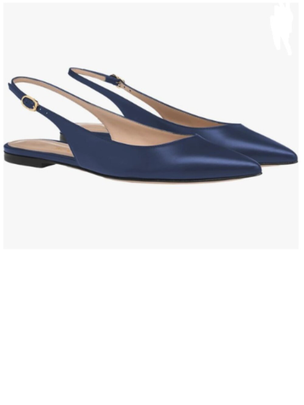 FOWT Navy Pointed Toe Slingback Buckle Strap Womens Comfort Casual Daily Shoes